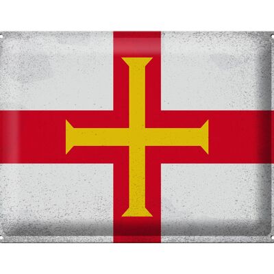 Blechschild Flagge Guernsey 40x30cm Flag Guernsey Vintage