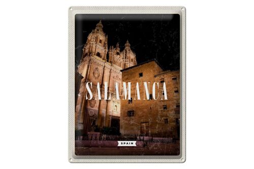 Blechschild Reise 30x40cm Salamanca Spain Architektur Nacht