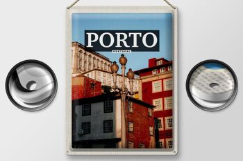Panneau en étain voyage 30x40cm, Porto Portugal, tourisme de la vieille ville 2