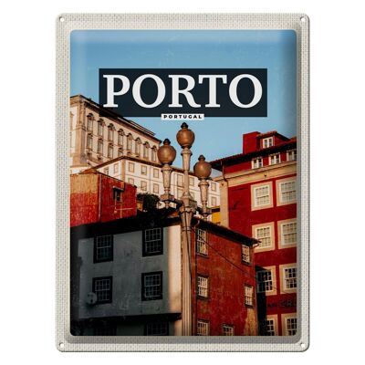 Targa in metallo da viaggio 30x40 cm Porto Portogallo Centro storico Turismo