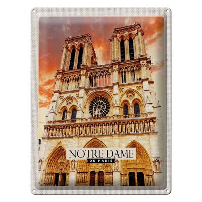 Cartel de chapa Viaje 30x40cm Notre-Dame de Paris Arquitectura Arte