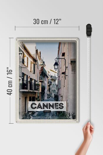 Signe en étain voyage 30x40cm Cannes France Architecture rue 4