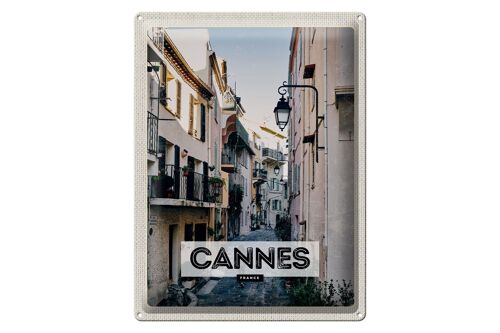 Blechschild Reise 30x40cm Cannes France Architektur Straße