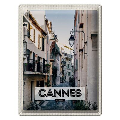 Targa in metallo da viaggio 30x40 cm Cannes Francia Architettura Strada