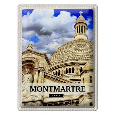Signe en étain voyage 30x40cm, cadeau d'architecture de Montmartre Paris