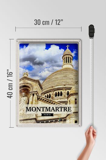 Signe en étain voyage 30x40cm, cadeau d'architecture de Montmartre Paris 4