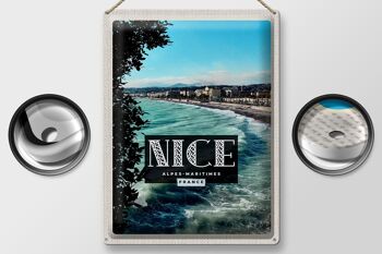 Plaque en tôle voyage 30x40cm Nice Alpes-Maritimes France lieu de vacances 2