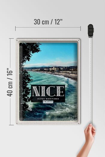 Plaque en tôle voyage 30x40cm Nice Alpes-Maritimes France lieu de vacances 4
