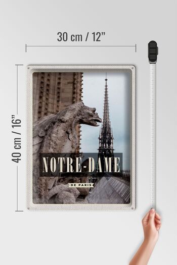 Plaque en tôle voyage 30x40cm Destination de voyage Notre-Dame de Paris 4