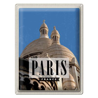 Panneau en étain voyage 30x40cm, Paris France Architecture