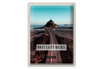 Plaque en tôle voyage 30x40cm Mont-Saint-Michel France destination de voyage 1