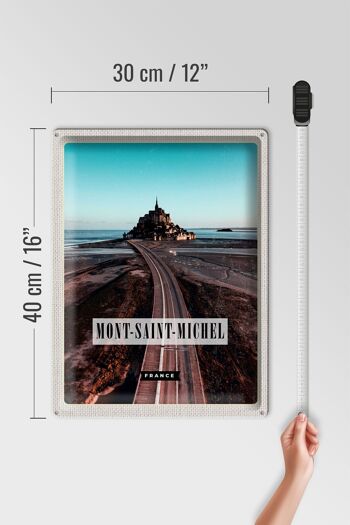 Plaque en tôle voyage 30x40cm Mont-Saint-Michel France destination de voyage 4