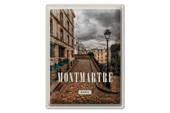 Plaque en tôle voyage 30x40cm destination de voyage vieille ville de Montmartre 1