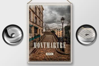 Plaque en tôle voyage 30x40cm destination de voyage vieille ville de Montmartre 2