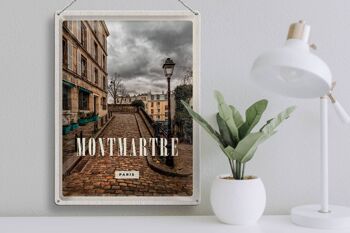 Plaque en tôle voyage 30x40cm destination de voyage vieille ville de Montmartre 3