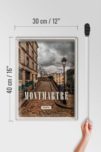 Plaque en tôle voyage 30x40cm destination de voyage vieille ville de Montmartre 4