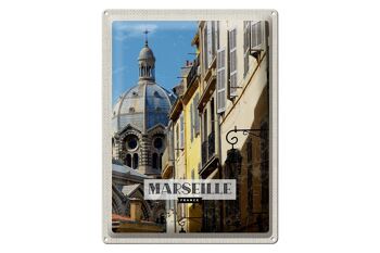 Signe en étain voyage 30x40cm Marseille France rétro vieille ville 1