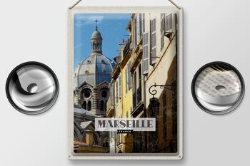 Signe en étain voyage 30x40cm Marseille France rétro vieille ville 2