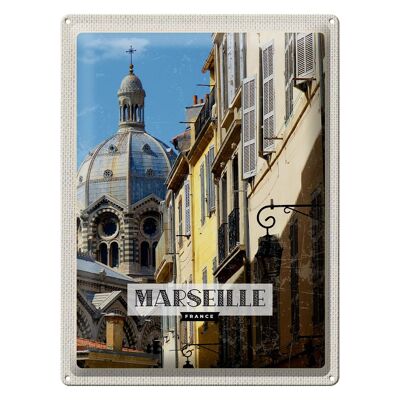 Blechschild Reise 30x40cm Marseille France Retro Altstadt