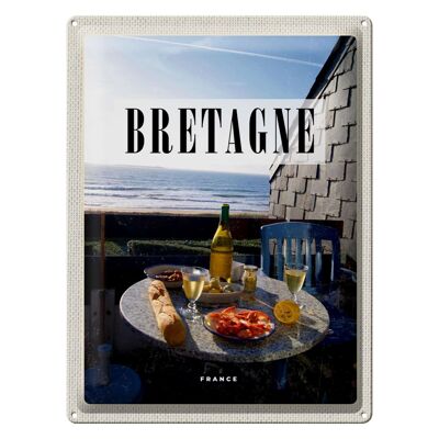 Targa in metallo da viaggio 30x40 cm Brittany Drance Holiday Colazione