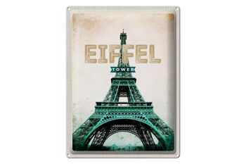 Panneau en étain voyage 30x40cm, tour Eiffel, tourisme rétro 1