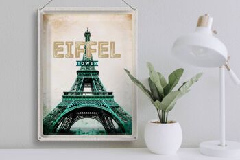 Panneau en étain voyage 30x40cm, tour Eiffel, tourisme rétro 3