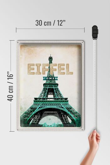 Panneau en étain voyage 30x40cm, tour Eiffel, tourisme rétro 4