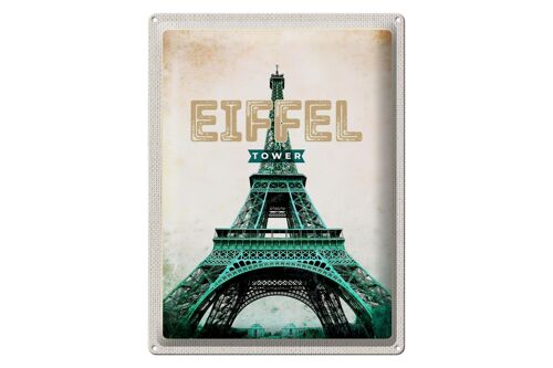 Blechschild Reise 30x40cm Eiffel Tower Retro Tourismus