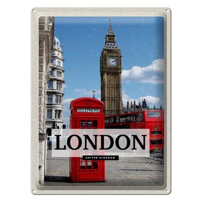 Cartel de chapa de viaje, 30x40cm, teléfono de Londres, regalo Retro