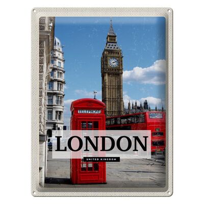 Blechschild Reise 30x40cm London Telephone Retro Geschenk