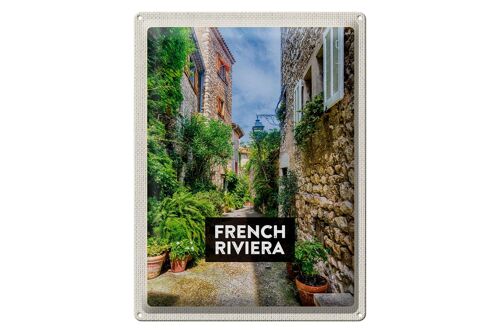 Blechschild Reise 30x40cm French Riviera Altstadt Geschenk