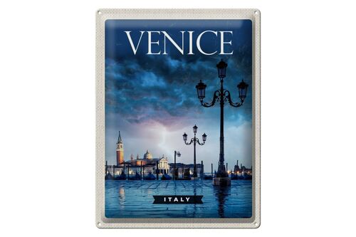Blechschild Reise 30x40cm Venice Italy Poster Blitz Gewitter