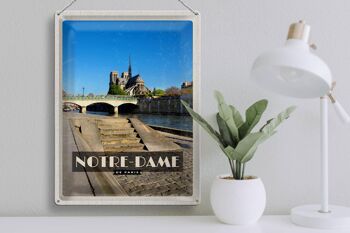 Plaque en tôle Voyage 30x40cm Notre-Dame Paris Tourisme 3
