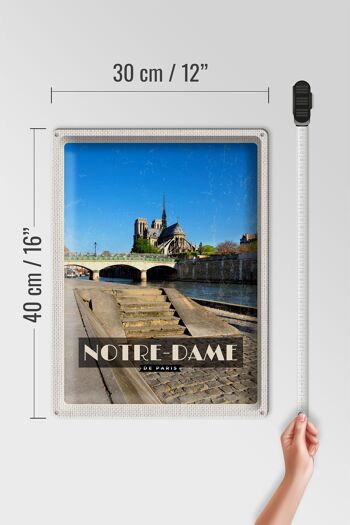 Plaque en tôle Voyage 30x40cm Notre-Dame Paris Tourisme 4