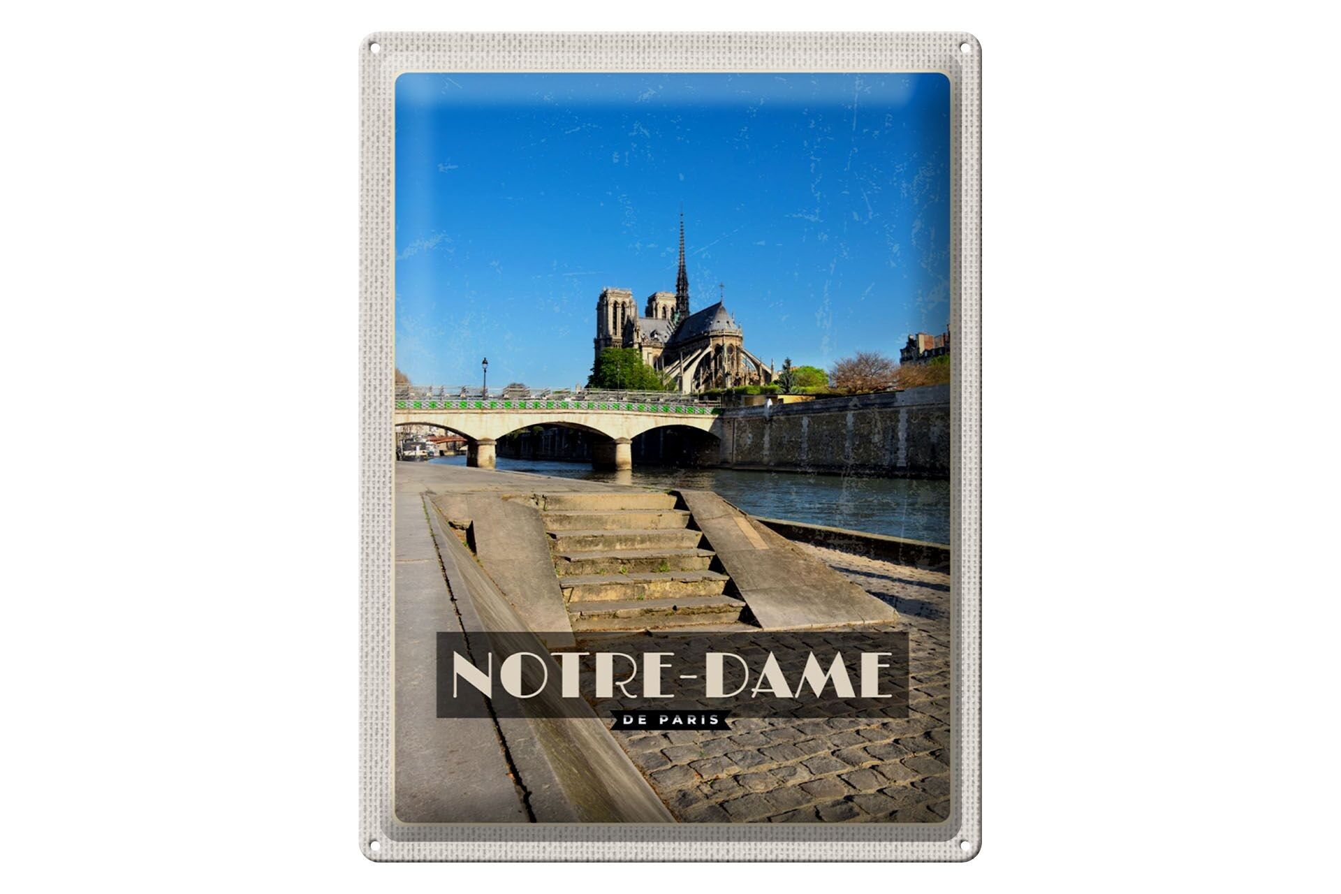 Metal sign travel 30x40cm Notre - Dame Paris Tourism