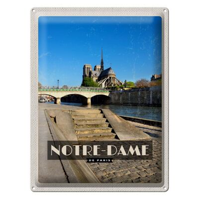 Cartel de chapa Viaje 30x40cm Notre - Dame Turismo de París