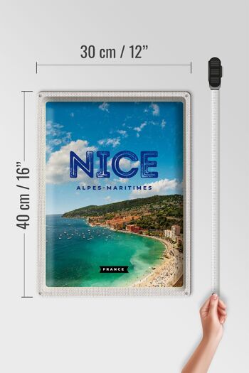 Plaque en tôle voyage 30x40cm, image panoramique de Nice Alpes-Maritimes 4