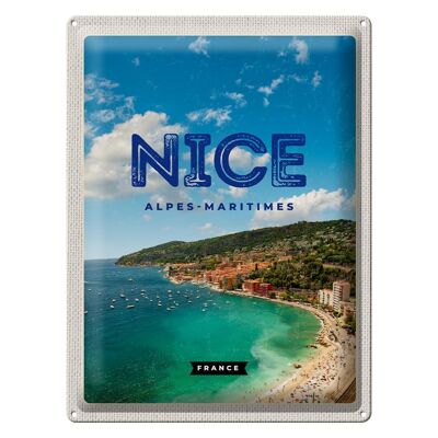 Blechschild Reise 30x40cm Nice Alpes-Maritimes Panorama Bild