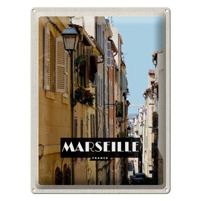 Targa in metallo da viaggio 30x40 cm Marsiglia Francia Città vecchia regalo