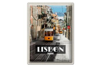 Plaque en tôle voyage 30x40cm tramway Lisbonne Portugal 1