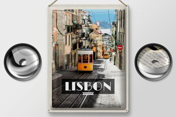 Plaque en tôle voyage 30x40cm tramway Lisbonne Portugal 2