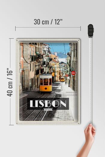 Plaque en tôle voyage 30x40cm tramway Lisbonne Portugal 4