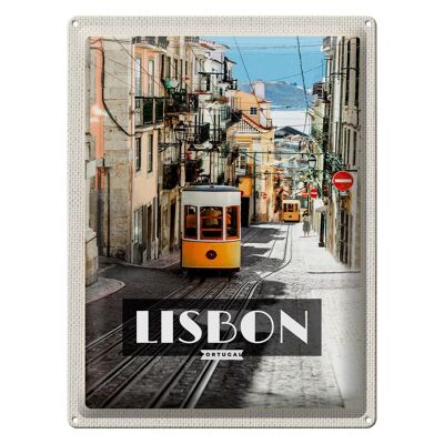 Cartel de chapa viaje 30x40cm Lisboa Portugal tranvía