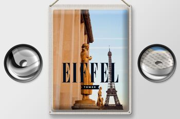 Plaque en tôle voyage 30x40cm sculptures Tour Eiffel 2