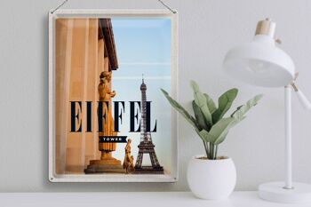 Plaque en tôle voyage 30x40cm sculptures Tour Eiffel 3