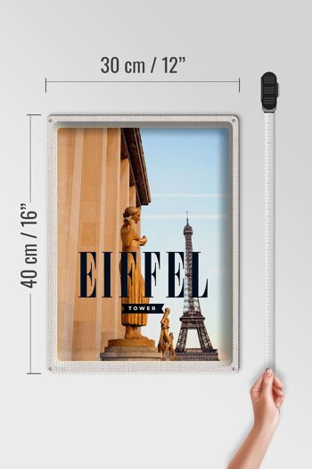 Plaque en tôle voyage 30x40cm sculptures Tour Eiffel 4