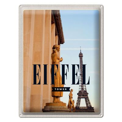Cartel de chapa viaje 30x40cm Esculturas de la Torre Eiffel