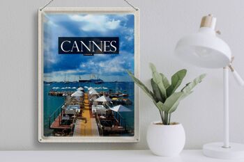 Signe en étain voyage 30x40cm Cannes France vacances rétro 3