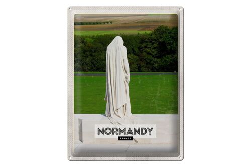 Blechschild Reise 30x40cm Normandy France Skulptur Geschenk