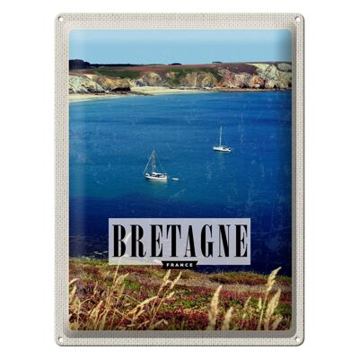 Tin sign travel 30x40cm Brittany France holiday poster